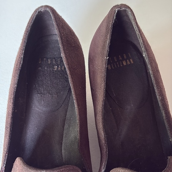 Stuart Weitzman Arise Suede Loafer Wedge Shoes Brown Neutral Minimalist Size 8.5 - Picture 9 of 13